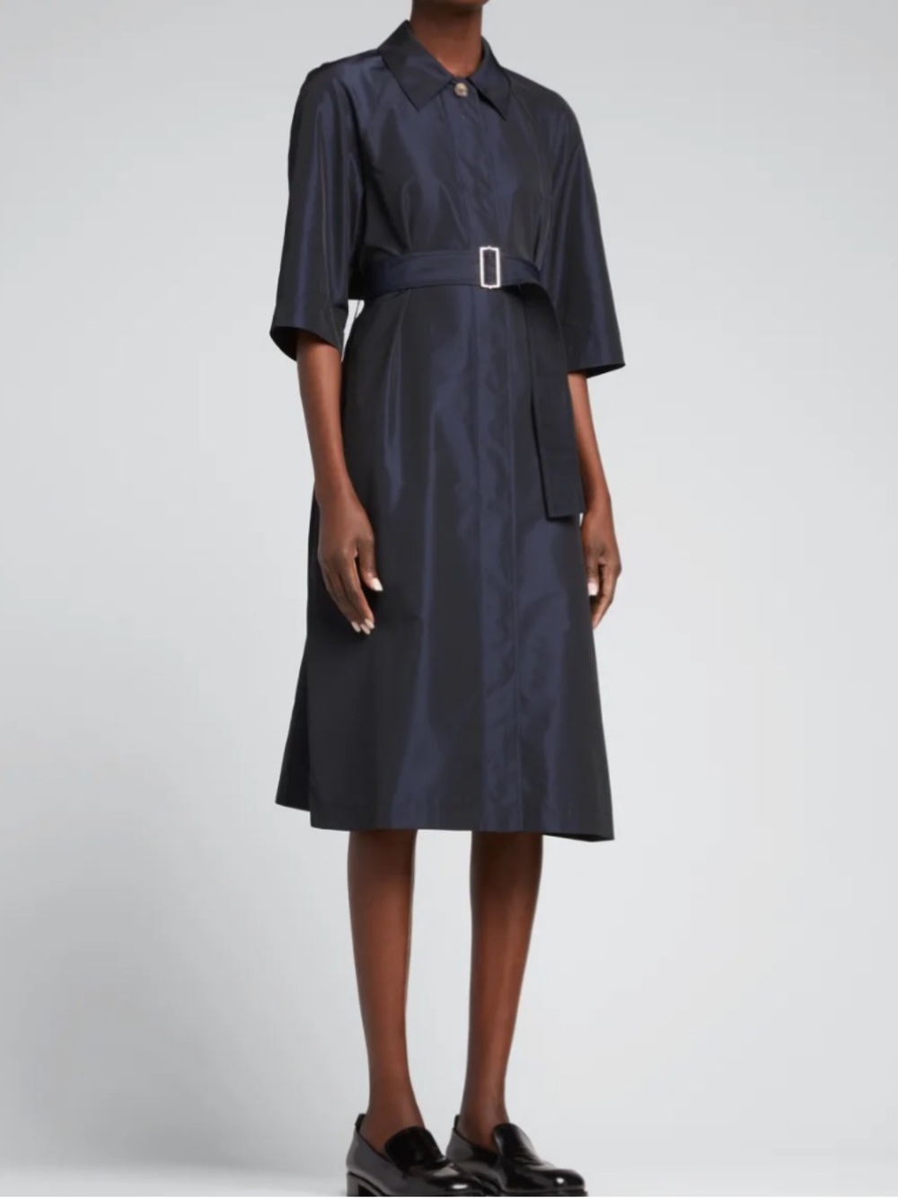 Lafayette 148 New York  Cade Belted Regenerated Taffeta Dress Size XS